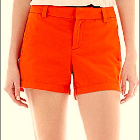 J. Crew Red/Coral Chino Shorts 4” Length Size 0 - Picture 1 of 8
